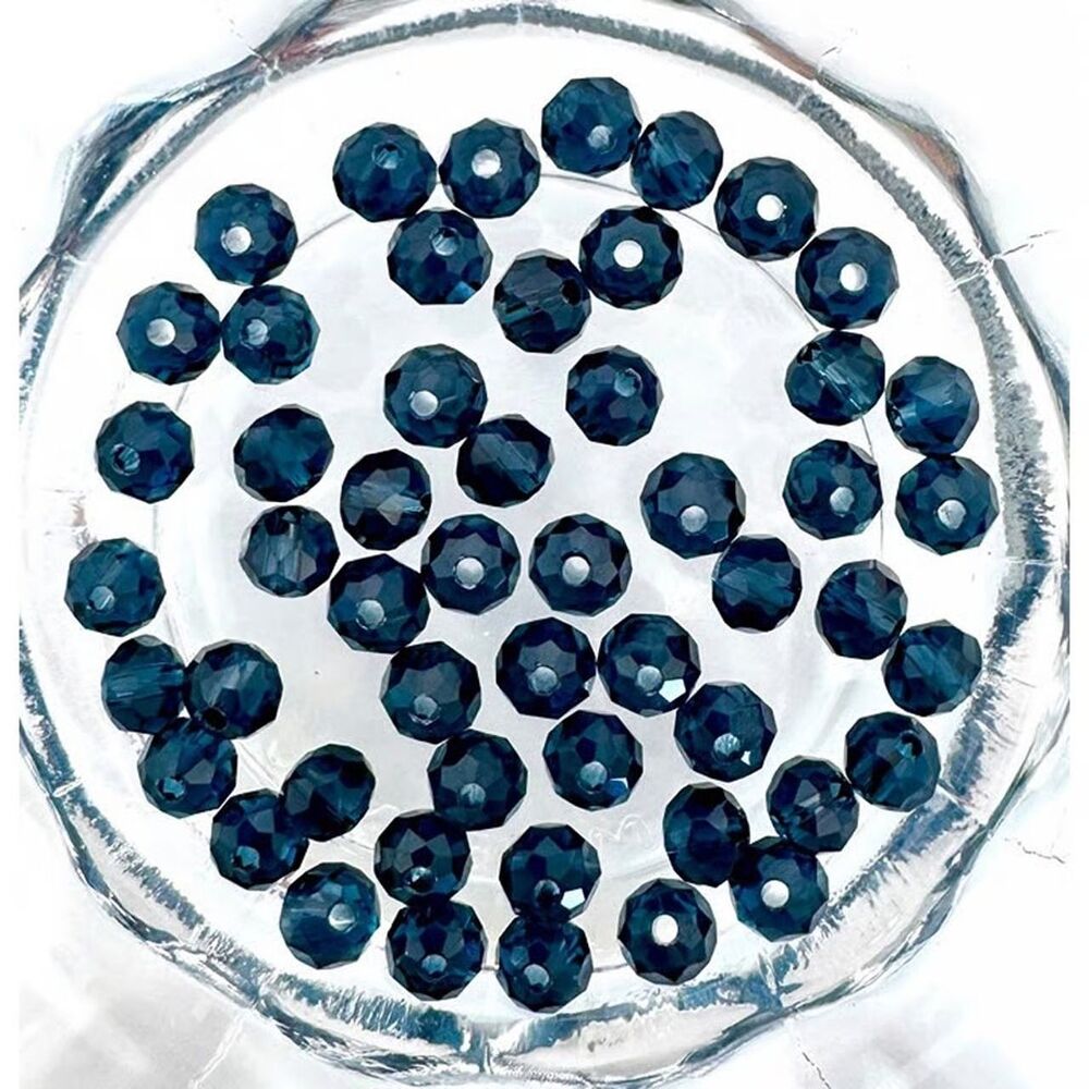 50pcs Beads for Jewelry #21661 Faceted Montana Blue Bead - 9 sets left